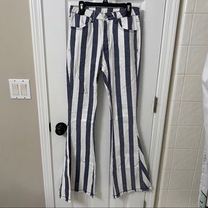 striped bellbottom jeans